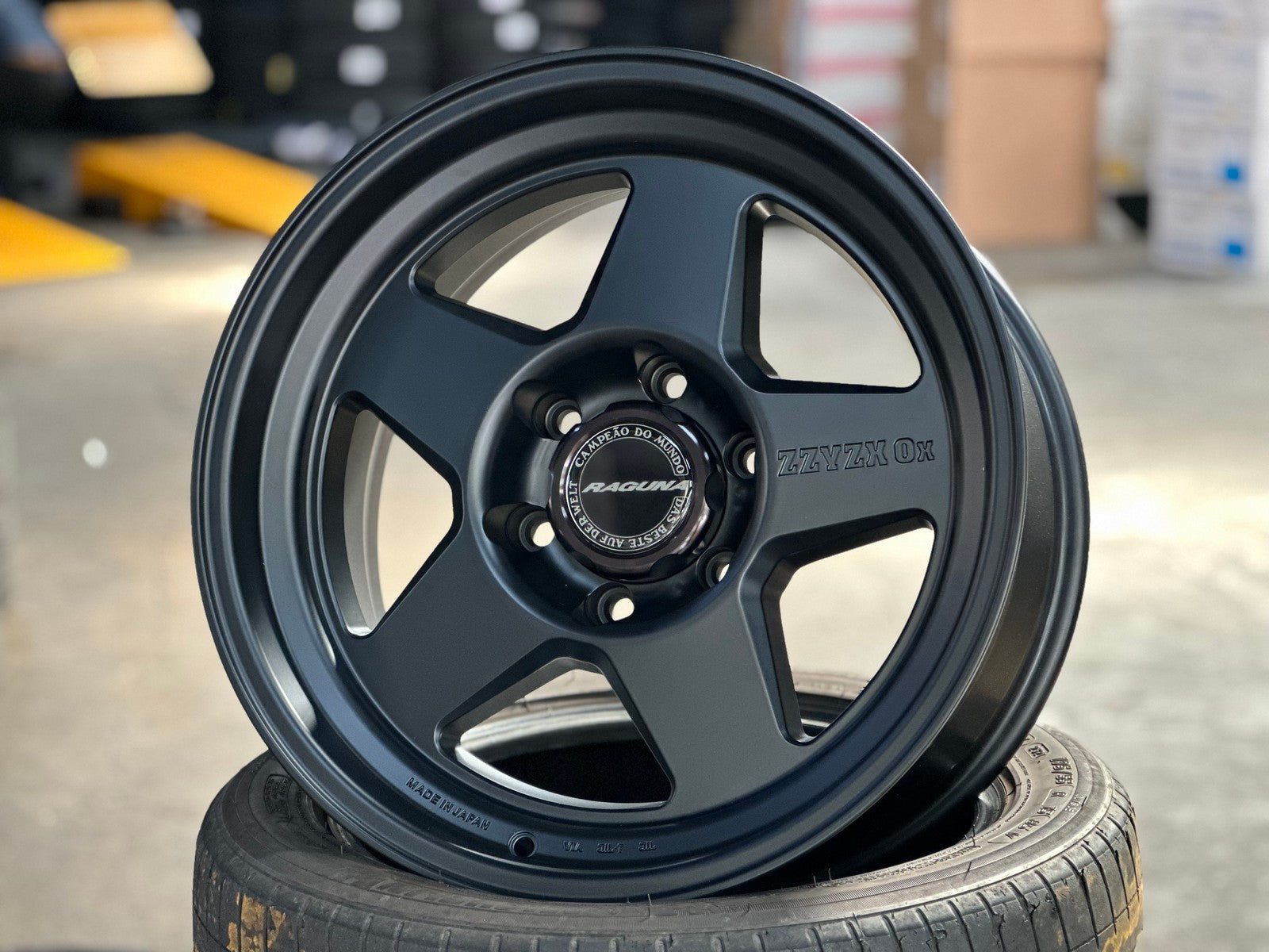 ダルメシアン　Ronzan New 18X9 ET0 Raguna ZZYZX OX Japan Rim (4 wheel) Matt Black 6X139