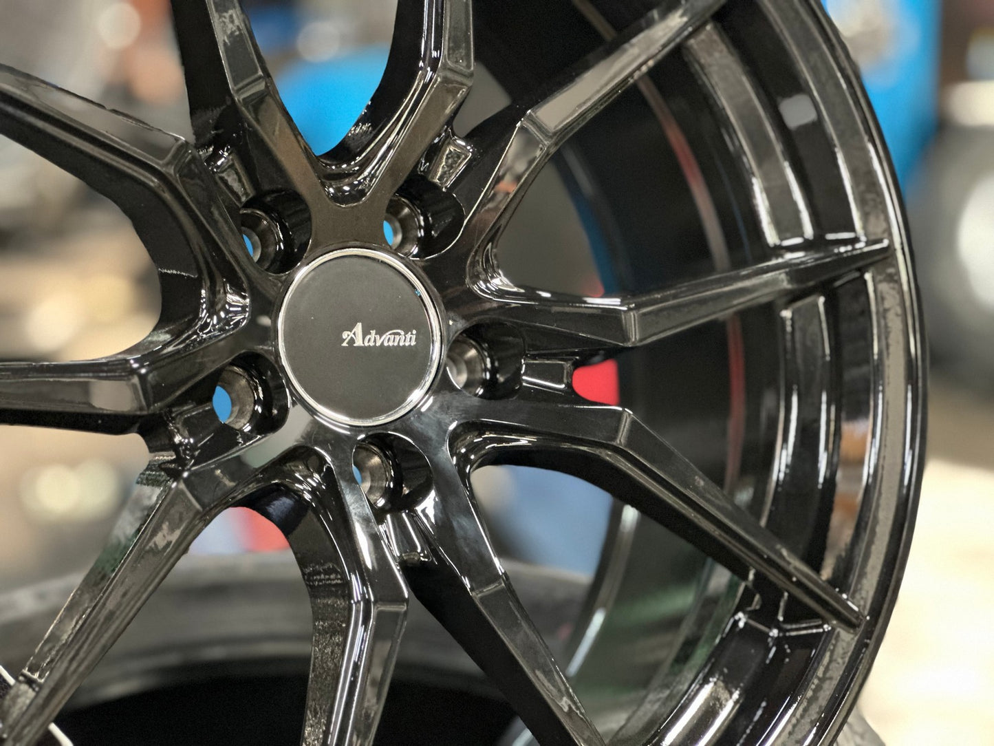 New 17X7.5 ET40 Advanti Hybris Rim (4 wheel) Gloss Black 5X100