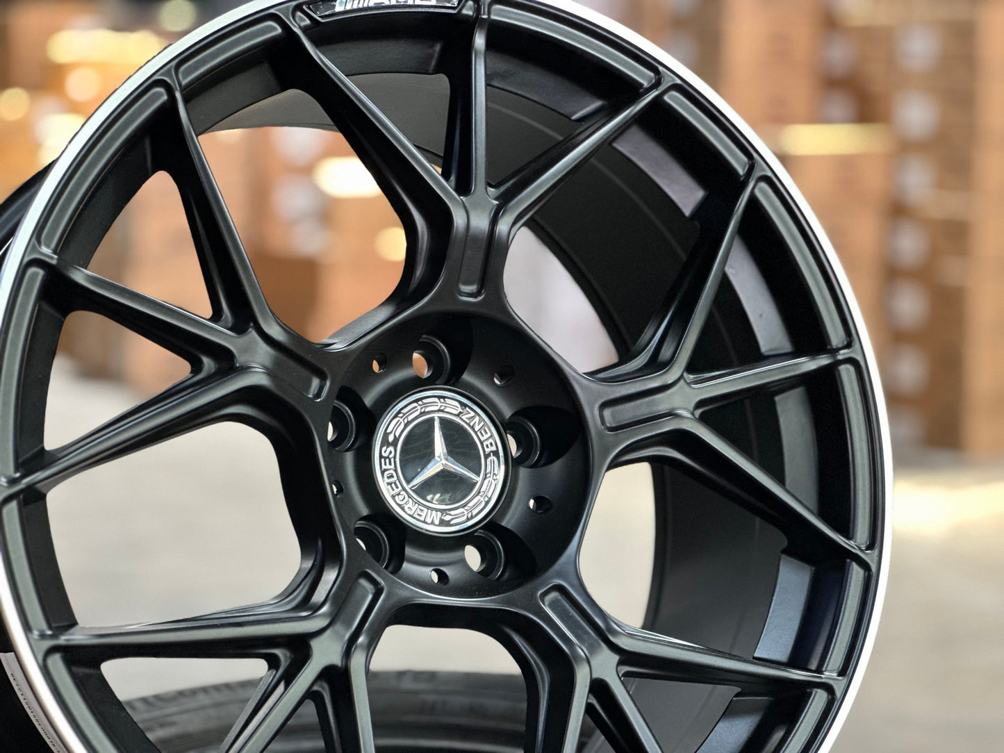 New 18X8.5 ET38 Mercedes Deisgn AMG GT Rim (4 wheel) Matt Black 5X112