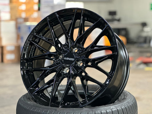 New 17X7.5 ET35 Lenso Yeti Rim (4 wheel) Gloss Black 4X100