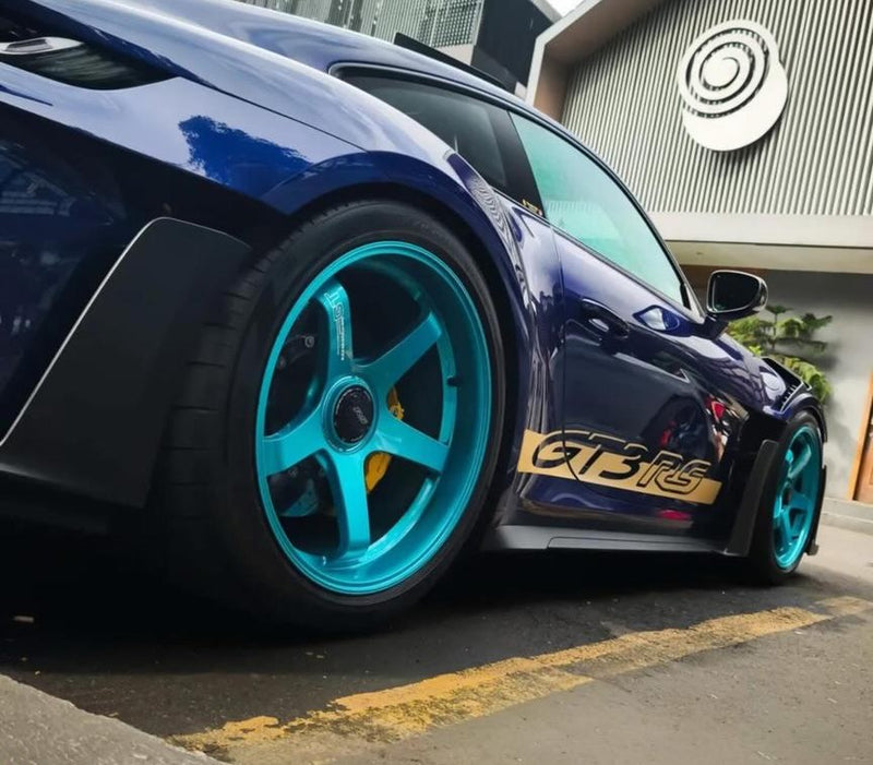 New 20x10 ET45 21x13 ET31 Advan Racing GT Porsche 992 GT3 RS 1X130 Turquoise Blue
