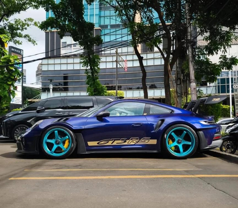 New 20x10 ET45 21x13 ET31 Advan Racing GT Porsche 992 GT3 RS 1X130 Turquoise Blue