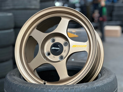 New 15X7 ET41 AOW Flow Formed Spoon Rim (4 wheel) Matt Bronze 4X100