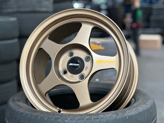 New 15X7 ET41 AOW Flow Formed Spoon Rim (4 wheel) Matt Bronze 4X100