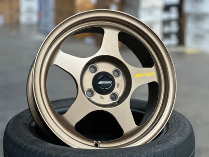 New 15X7 ET41 AOW Flow Formed Spoon Rim (4 wheel) Matt Bronze 4X100