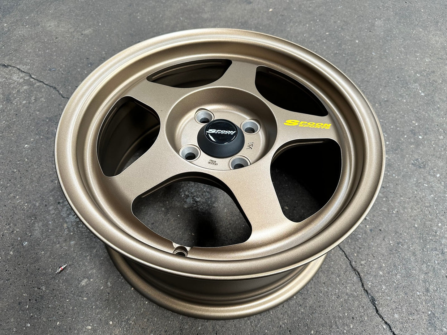 New 15X7 ET41 AOW Flow Formed Spoon Rim (4 wheel) Matt Bronze 4X100