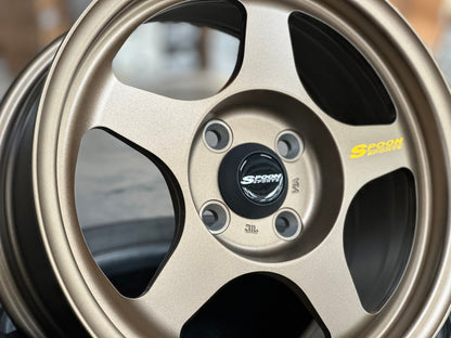 New 15X7 ET41 AOW Flow Formed Spoon Rim (4 wheel) Matt Bronze 4X100
