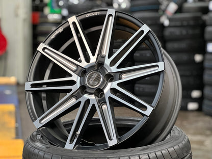 New 18X8 ET42 Lenso Conquista Rim (4 wheel) Matt Black 5X100