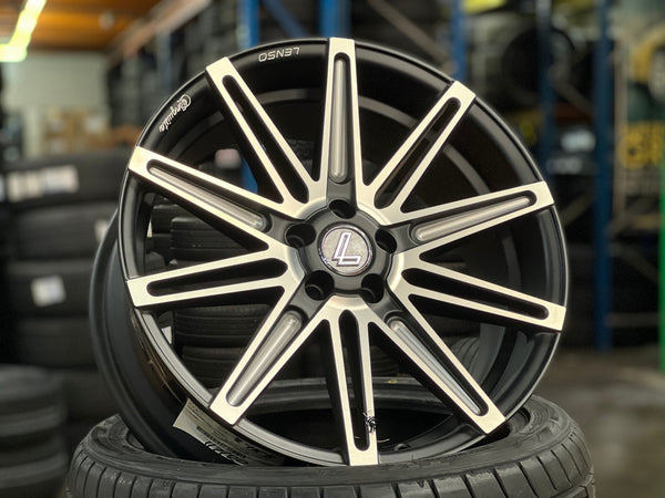 New 18X8 ET42 Lenso Conquista Rim (4 wheel) Matt Black 5X100