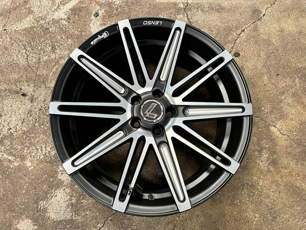 New 18X8 ET42 Lenso Conquista Rim (4 wheel) Matt Black 5X100
