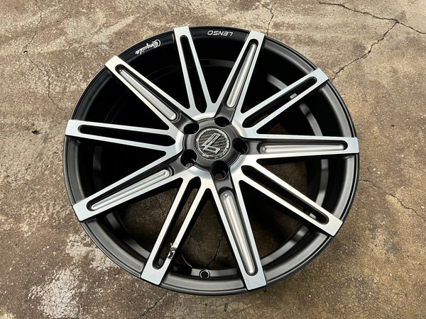 New 18X8 ET42 Lenso Conquista Rim (4 wheel) Matt Black 5X100