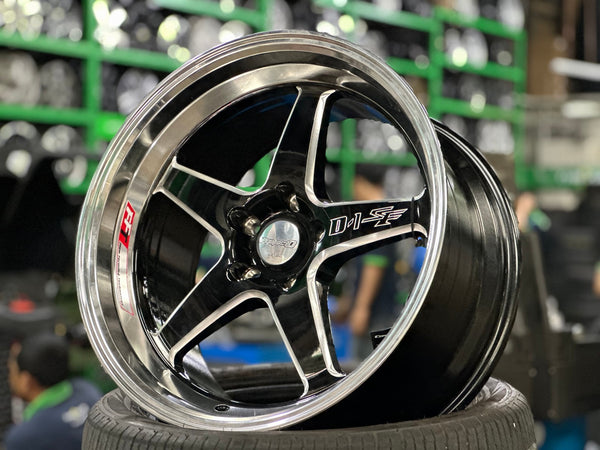 New 18X9.5 ET22 Lenso D1SF Rim (4 wheel) Gloss Black 5X114.3