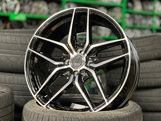 New 17X7.5 ET38 Lenso Jager Bayern Rim (4 wheel) Gloss Black PF 4X100
