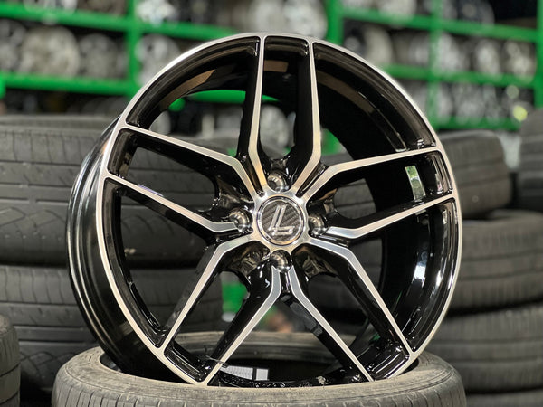 New 17X7.5 ET38 Lenso Jager Bayern Rim (4 wheel) Gloss Black PF 4X100