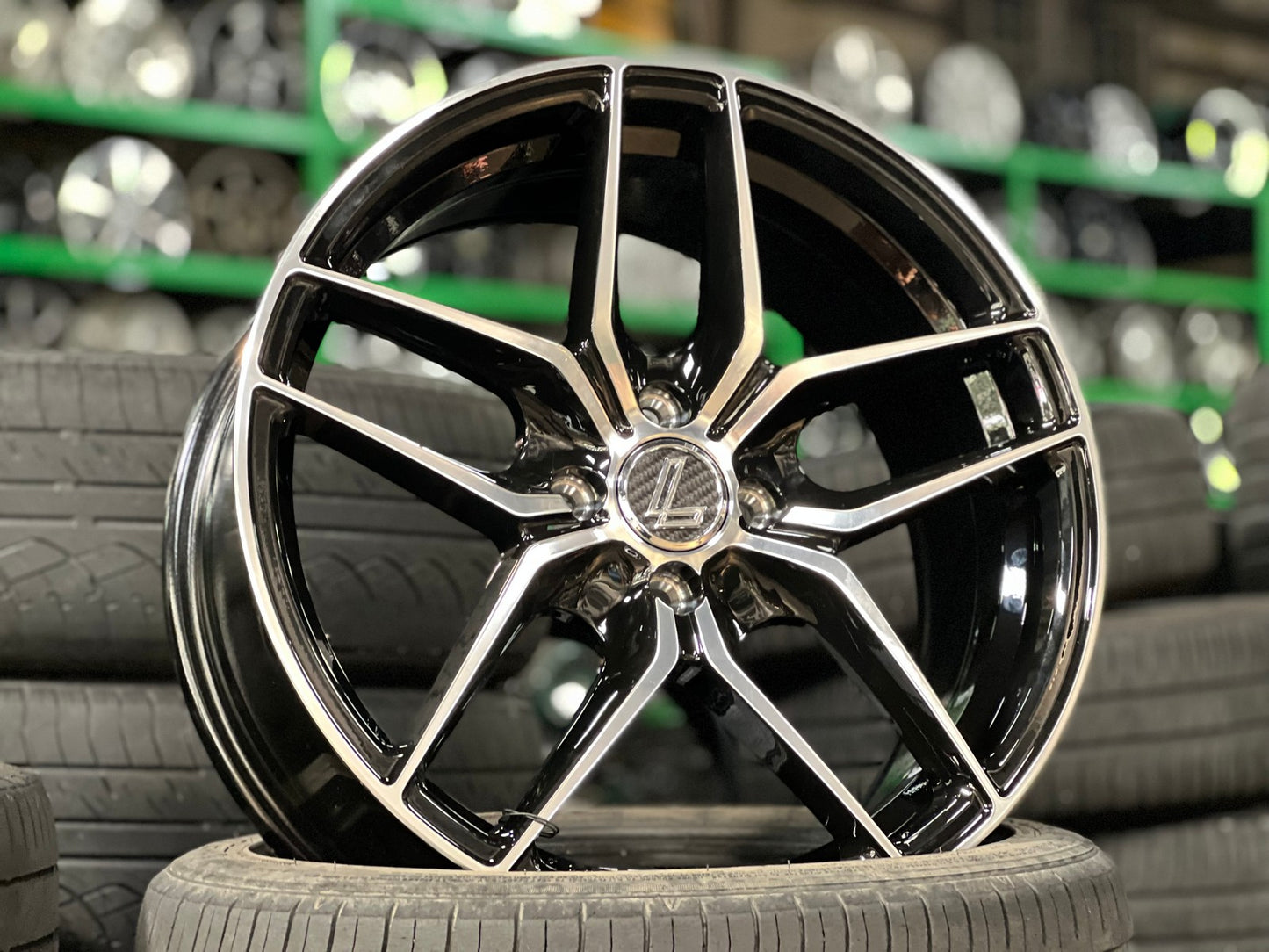 New 17X7.5 ET38 Lenso Jager Bayern Rim (4 wheel) Gloss Black PF 4X100