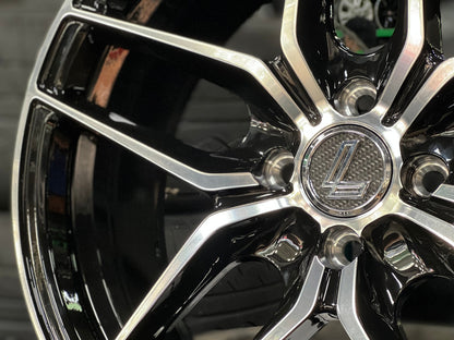 New 17X7.5 ET38 Lenso Jager Bayern Rim (4 wheel) Gloss Black PF 4X100