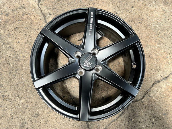 New 16X7 ET35 Lenso Jager Craft Rim (4 wheel) Matt Black 4X100
