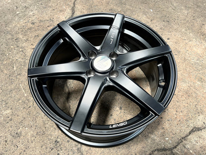 New 16X7 ET35 Lenso Jager Craft Rim (4 wheel) Matt Black 4X100