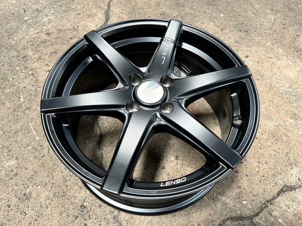 New 16X7 ET35 Lenso Jager Craft Rim (4 wheel) Matt Black 4X100