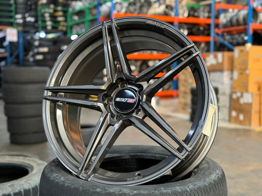 New 19X8.5 ET43 Motec MCT1 Rim (4 wheel) Gloss Gunmetal 5X112