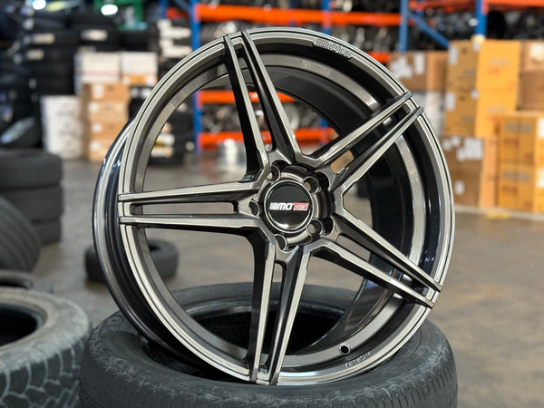 New 19X8.5 ET43 Motec MCT1 Rim (4 wheel) Gloss Gunmetal 5X112