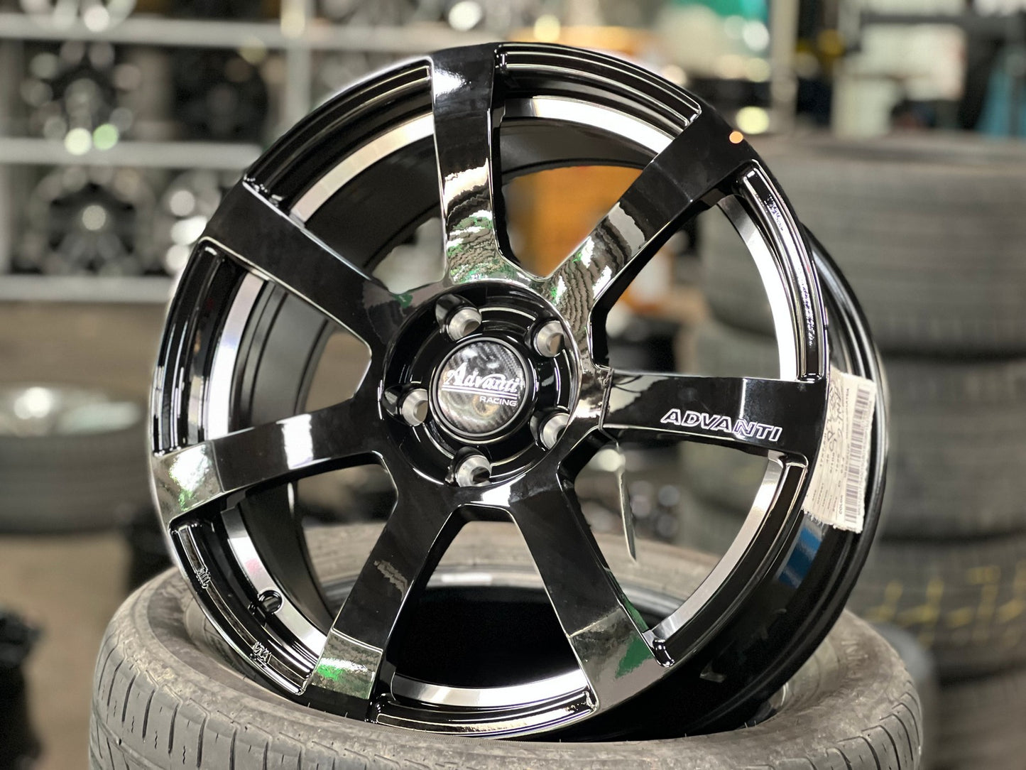 New 17X7.5 ET45 Advanti MK512U Rim (4 wheel) Gloss Black 5X108