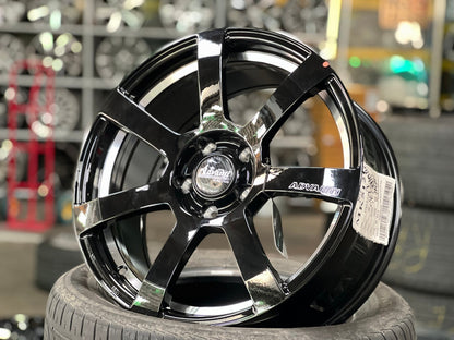 New 17X7.5 ET45 Advanti MK512U Rim (4 wheel) Gloss Black 5X108