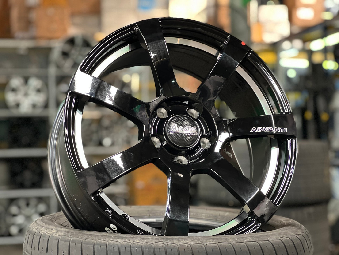 New 17X7.5 ET45 Advanti MK512U Rim (4 wheel) Gloss Black 5X108
