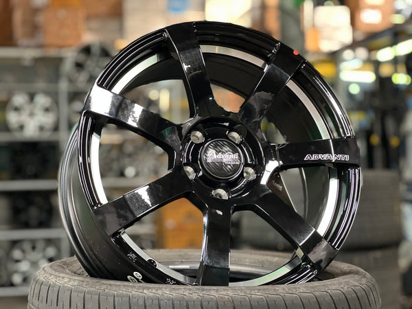 New 17X7.5 ET45 Advanti MK512U Rim (4 wheel) Gloss Black 5X108