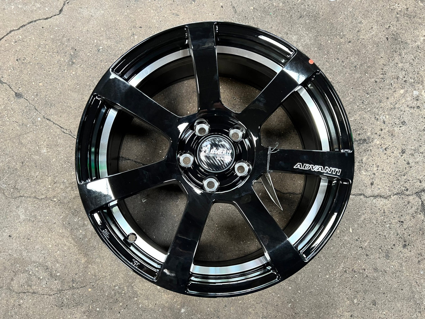 New 17X7.5 ET45 Advanti MK512U Rim (4 wheel) Gloss Black 5X108