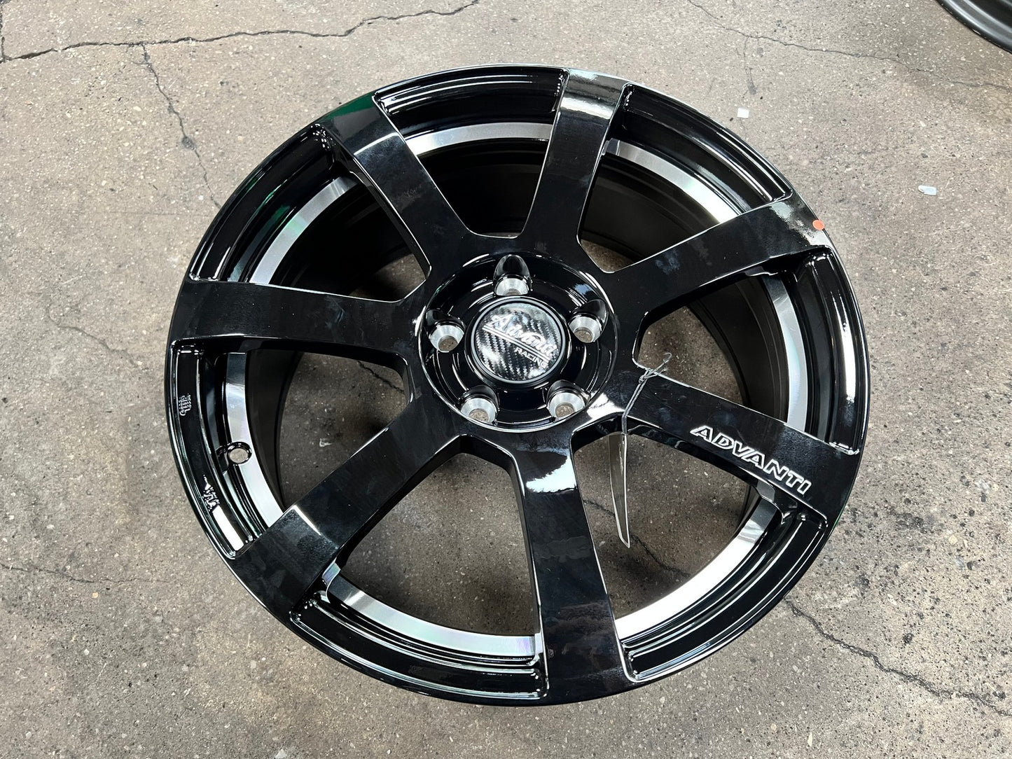 New 17X7.5 ET45 Advanti MK512U Rim (4 wheel) Gloss Black 5X108