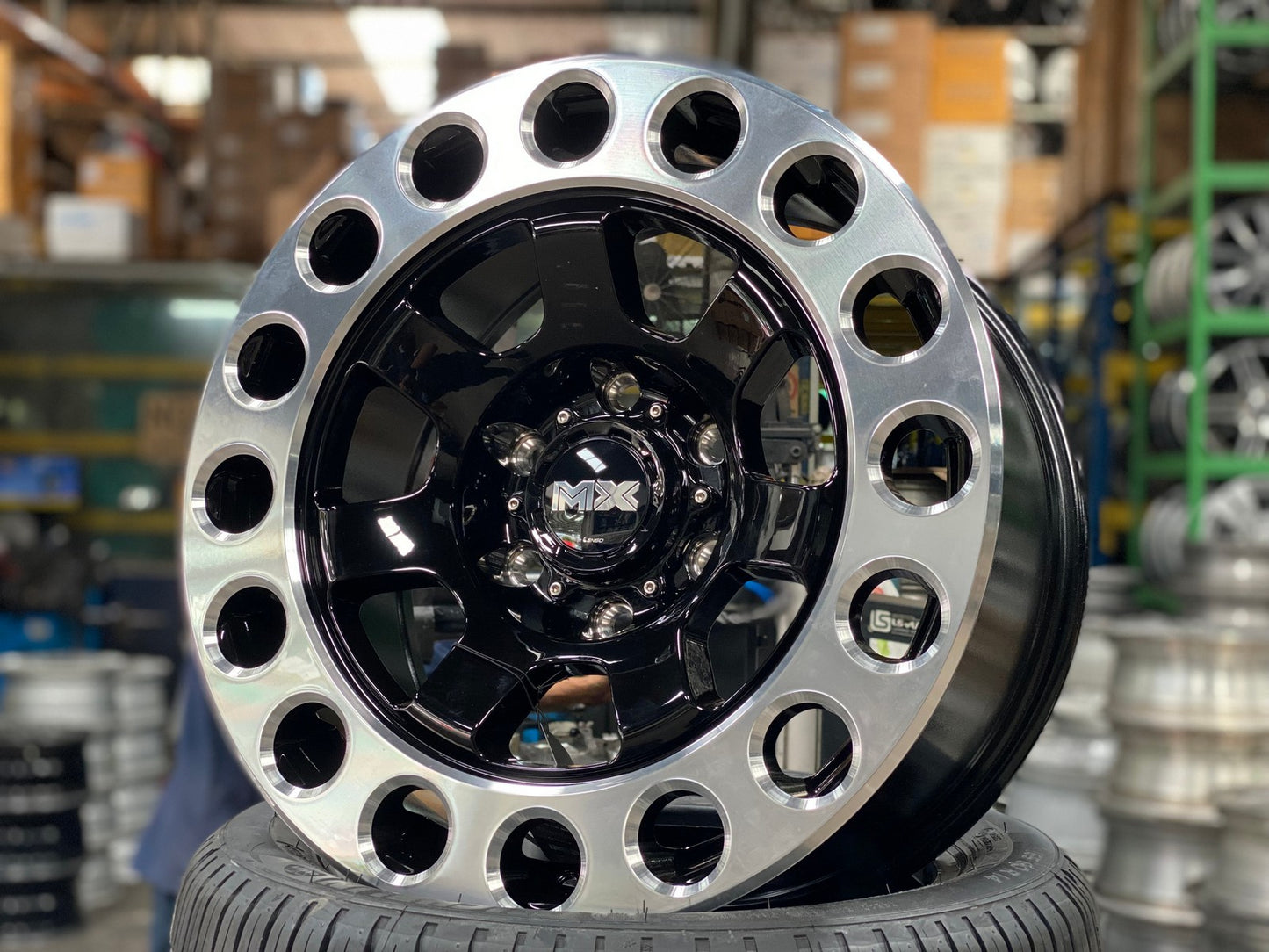 New 18X9 ET20 Lenso MX Impact Rim (4 wheel) Gloss Black 6X139.7