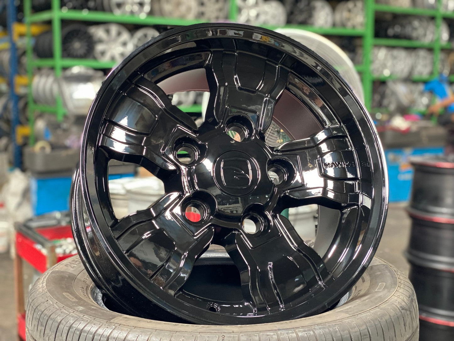 New 18X9 ET25 Osprey Hawke Rim (5 wheel) Gloss Black 5X165