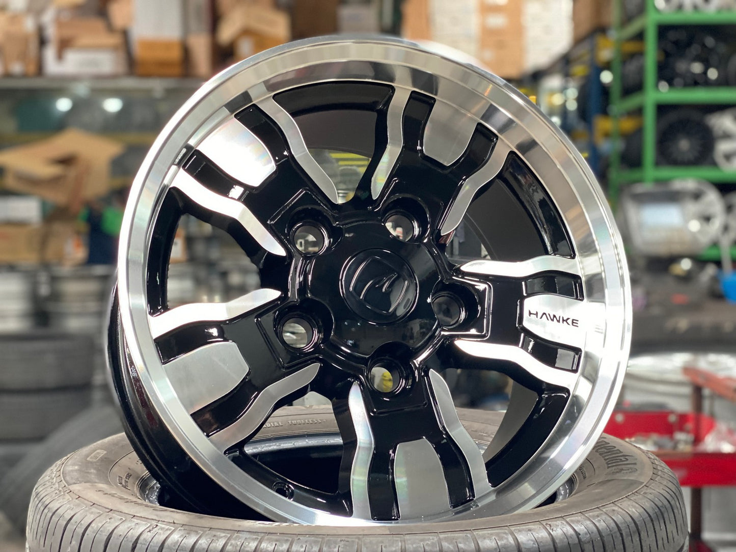 New 18X9 ET25 Osprey Hawke Rim (5 wheel) Gloss Black PF 5X165