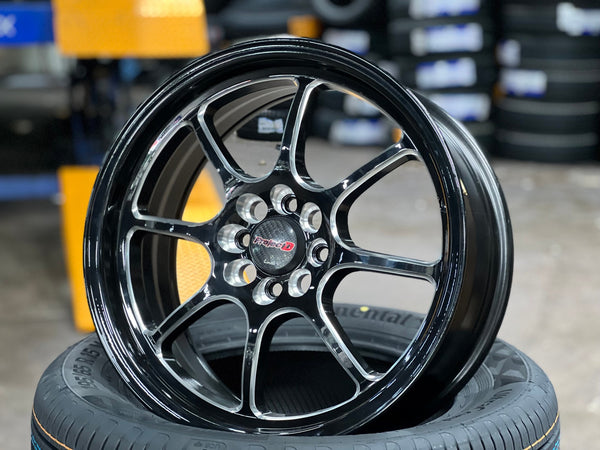 New 17X7.5 ET38 Lenso PDM Rim (4 wheel) Gloss Black 4X100