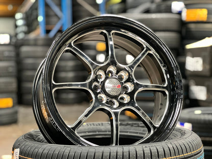 New 17X7.5 ET38 Lenso PDM Rim (4 wheel) Gloss Black 4X100