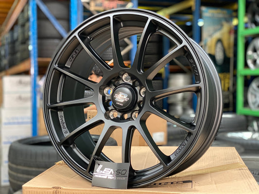 New 17X7.5 ET40 Lenso D Race Rim (4 wheel) Matt Black 5X114.3