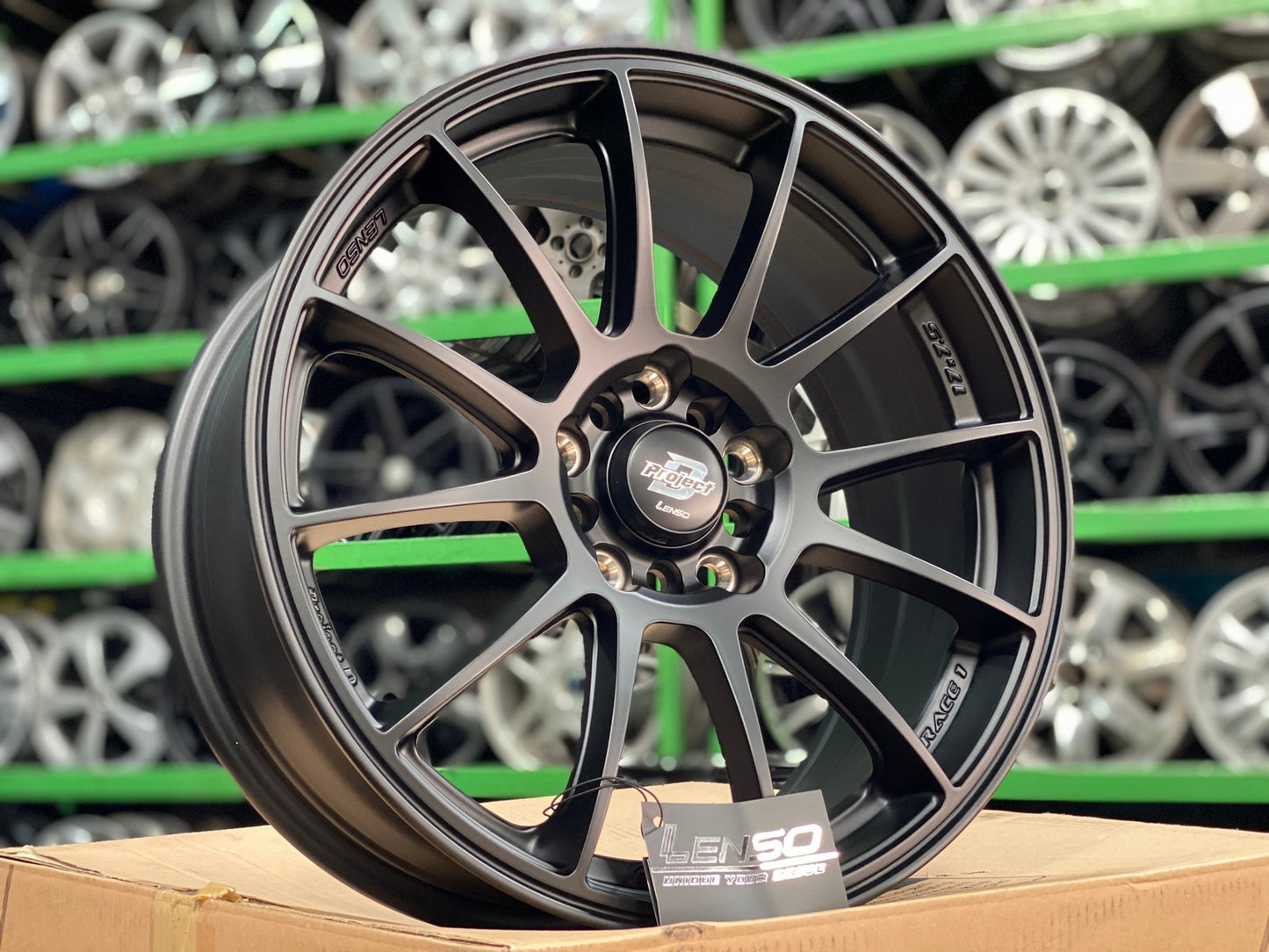 New 17X7.5 ET40 Lenso D Race Rim (4 wheel) Matt Black 5X100
