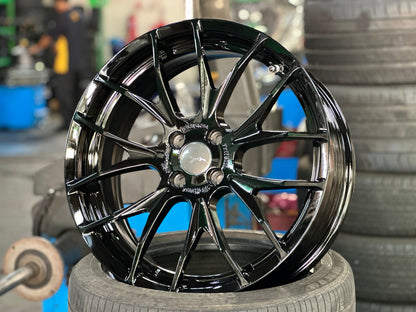 New 18X7 ET40 Breyton Race GTSR Rim (4 wheel) Gloss Black 4X100