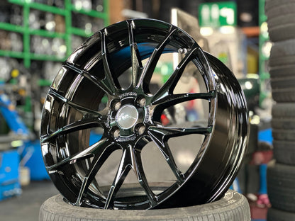 New 18X7 ET40 Breyton Race GTSR Rim (4 wheel) Gloss Black 4X100