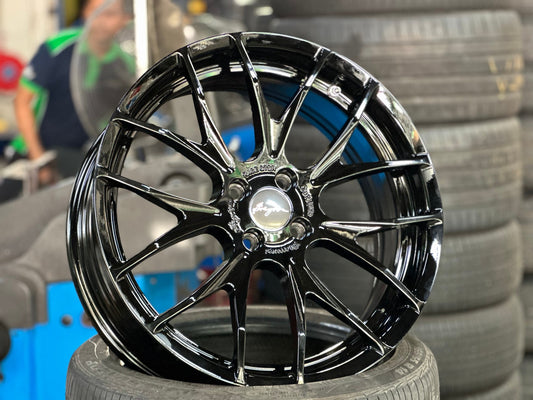 NEW 18X7 ET40 Breyton GTSR Rim (4 wheel) Gloss Black 4X100