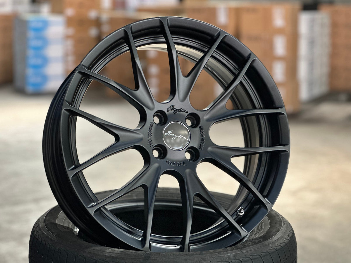 NEW 18X7 ET40 Breyton GTSR Rim (4 wheel) Satin Black 4X100