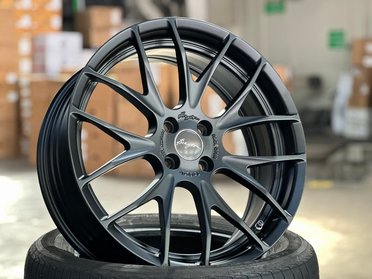 New 18X7 ET40 Breyton Race GTSR Rim (4 wheel) Matt Black 4X100