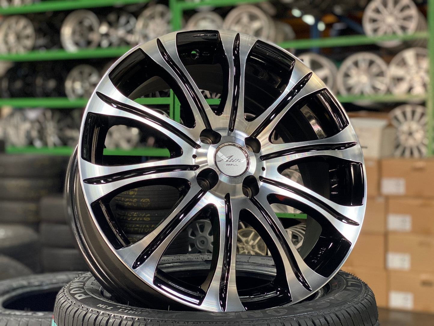 New 17X6.5 ET40 Impul Aura SX-10 Rim (4 wheel) Gloss Black 4X100