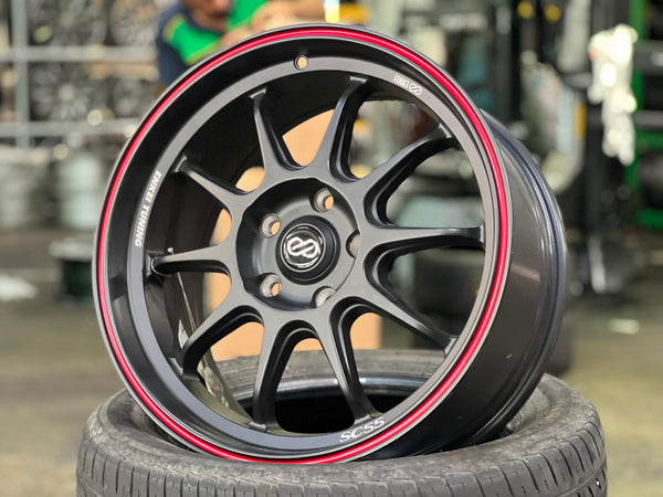 New 17X8 ET40 Enkei SC55Rim (4 wheel) Matt Black 5X114.3