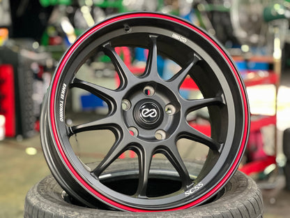 New 17X8 ET40 Enkei SC55Rim (4 wheel) Matt Black 5X114.3