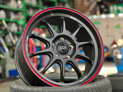 New 17X8 ET40 Enkei SC55Rim (4 wheel) Matt Black 5X114.3