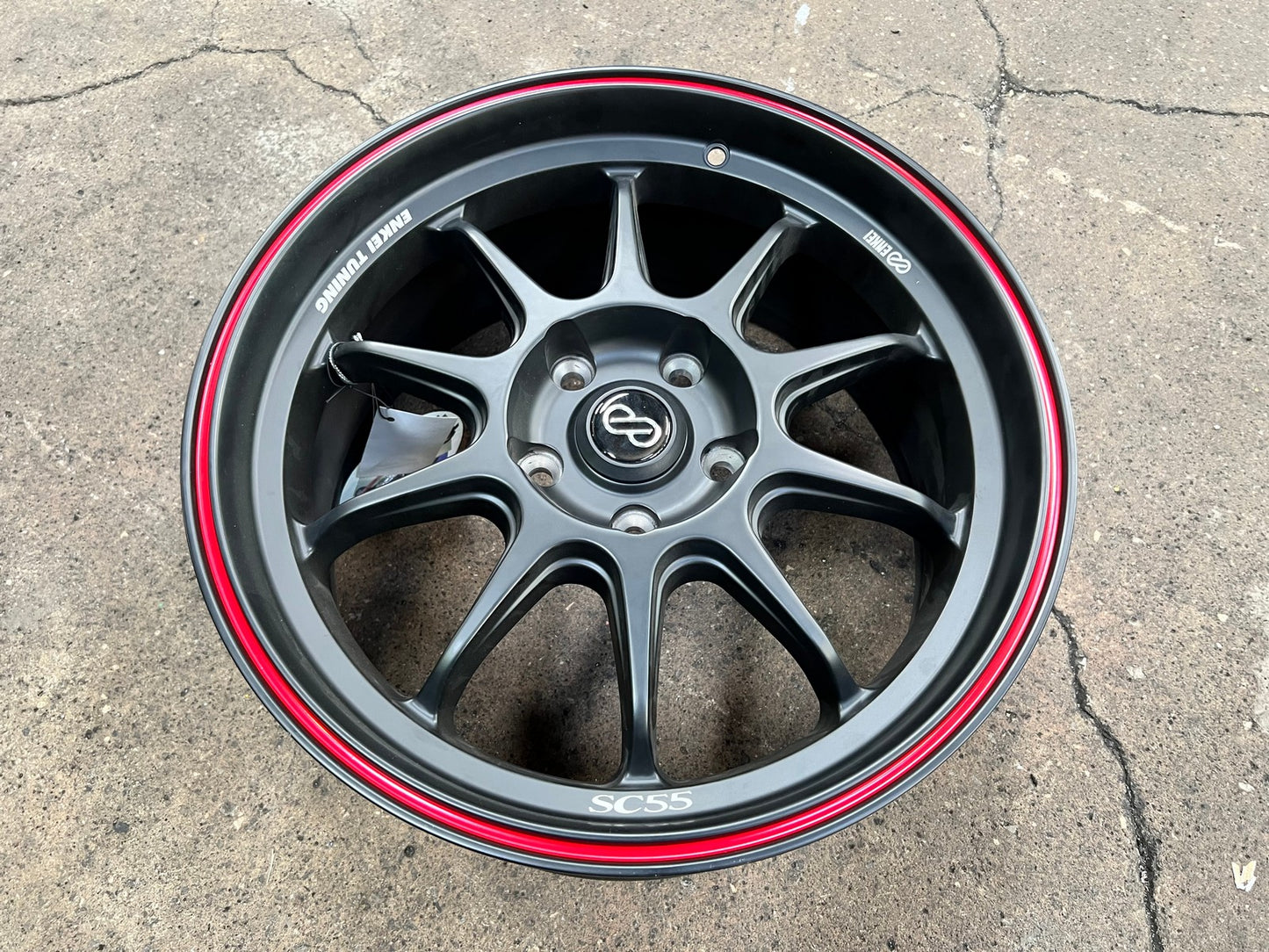 New 17X8 ET40 Enkei SC55Rim (4 wheel) Matt Black 5X114.3