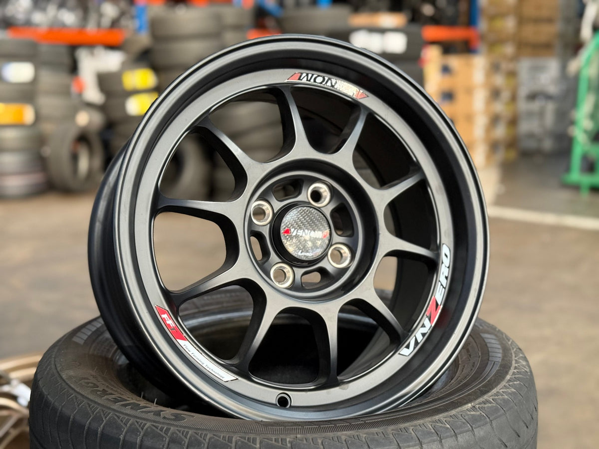 New 15X7 ET38 Lenso Venom Zero Rim (4 wheel) Matt Black 4X100