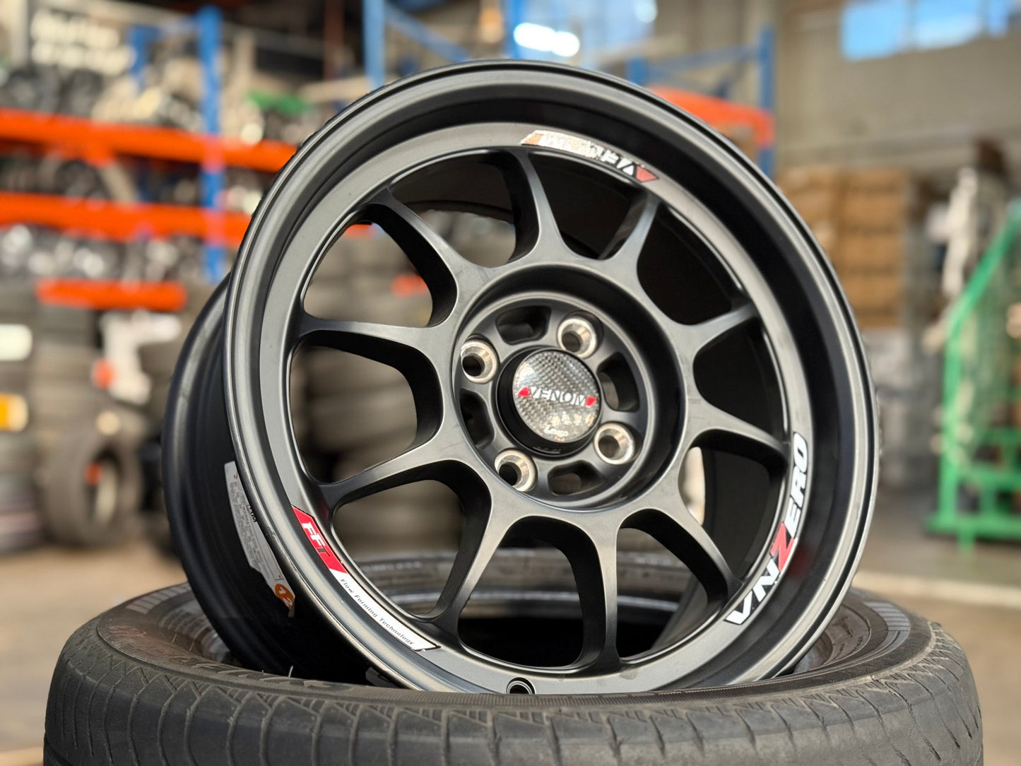 New 15X7 ET38 Lenso Venom Zero Rim (4 wheel) Matt Black 4X100